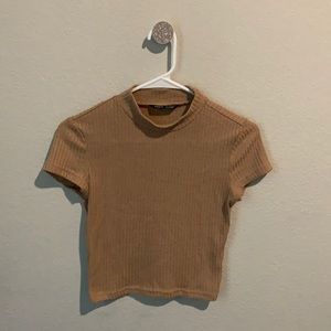Shein Mock Neck Rib-knit Crop Top.